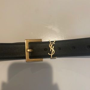 Authentic Saint Laurent Cassandre Leather Belt - size 85, very gently worn.